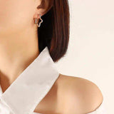 Titanium Steel Geometric Huggie Earrings - Trendsi - Flyclothing LLC