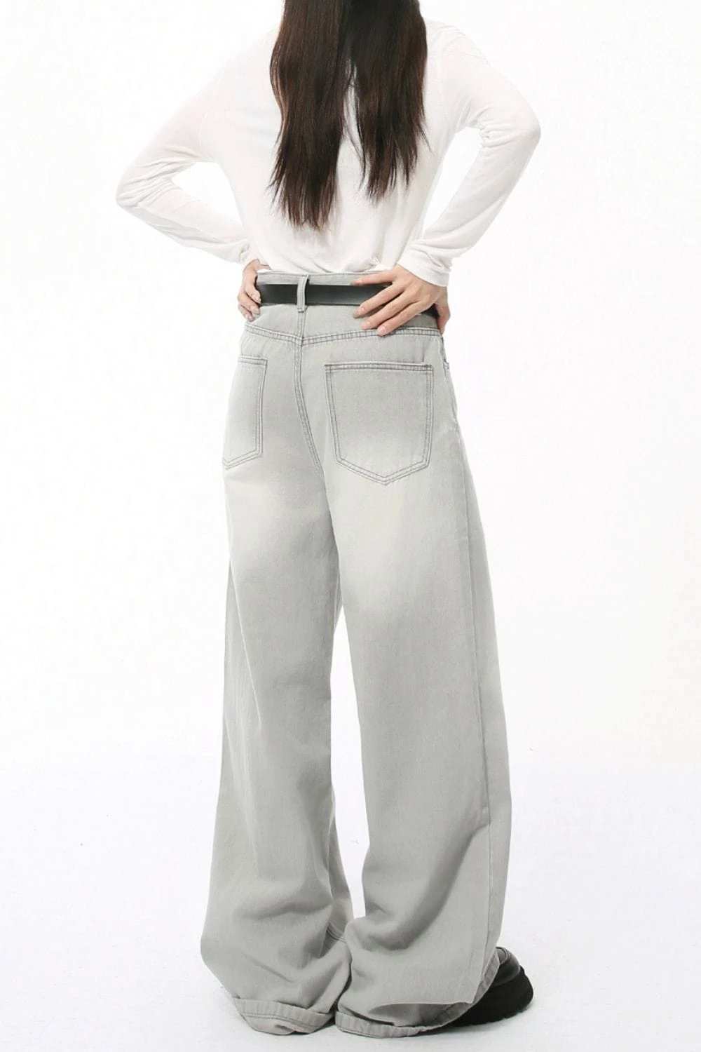 Wide Leg Jeans with Pockets - Trendsi - Flyclothing LLC