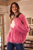 SO ME Soft Touch Hairy Loose Fit Cozy Sweater Cardigan - Trendsi - Flyclothing LLC