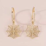 Halloween Spider Web Dangle Hoop Earrings - Trendsi - Flyclothing LLC