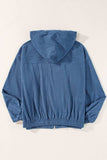 Pocketed Zip Up Long Sleeve Hooded Jacket - Trendsi - Flyclothing LLC