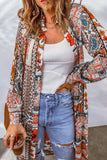 Printed Button Up Long Sleeve Cardigan - Trendsi - Flyclothing LLC