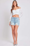 YMI Jeanswear Distressed Frayed Hem Denim Shorts - Trendsi - Flyclothing LLC