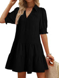 Johnny Collar Short Sleeve Mini Dress - Trendsi - Flyclothing LLC