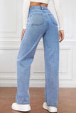 High Waist Straight Jeans - Trendsi - Flyclothing LLC