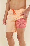 The Beach House | Orange Island Block Ball Hammock® Pouch 8" Swim Trunks - Shinesty - Flyclothing LLC