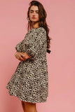 BiBi Leopard Denim Dress With Back Contrast Tie Detail - Trendsi - Flyclothing LLC