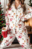 Printed Collared Neck Top and Pants Lounge Set - Trendsi - Flyclothing LLC