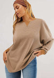 Round Neck Long Sleeve Sweatshirt - Trendsi - Flyclothing LLC