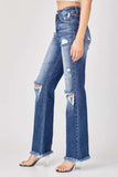Risen Full Size Raw Hem Distressed Straight Jeans - Trendsi - Flyclothing LLC