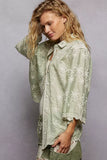 POL Embroidered Floral Collared Neck Shirt with Scalloped Edges - Trendsi - Flyclothing LLC