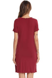 Round Neck Short Sleeve Lounge Dress - Trendsi - Flyclothing LLC