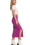 Zenana Ribbed Asymmetric Hem and Sleeve Top & Skirt Set - Trendsi - Flyclothing LLC