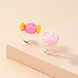 2 Piece Cute Candy Heart Resin Rings - Trendsi - Flyclothing LLC