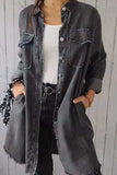 Full Size Pocketed Button Up Long Sleeve Denim Jacket - Trendsi - Flyclothing LLC