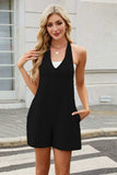 V-Neck Halter Neck Romper - Trendsi - Flyclothing LLC