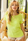BiBi Burn Out Knit Top with Back Double Twist Detail - Trendsi - Flyclothing LLC