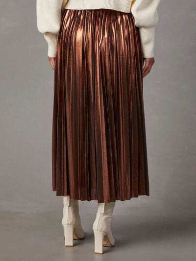 Pleated Midi Skirt - Trendsi - Flyclothing LLC