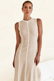 Contrast Stitching Maxi Tank Dress - Trendsi - Flyclothing LLC