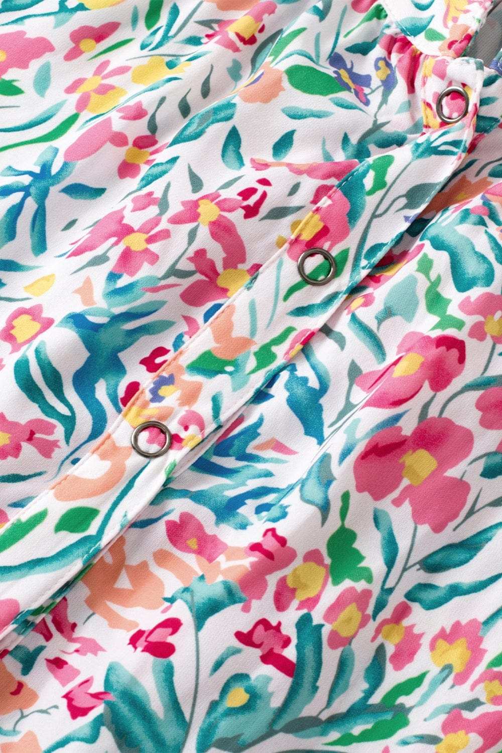 Printed Notched Short Sleeve Blouse - Trendsi - Flyclothing LLC