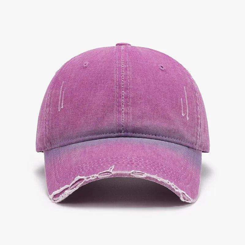 Distressed Washed Adjustable Baseball Cap - Trendsi - Flyclothing LLC