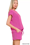 Zenana Raised Rib Cap Sleeve Top & Shorts Set - Trendsi - Flyclothing LLC