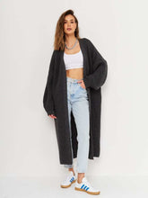 Open Front Long Sleeve Longline Cardigan - Trendsi - Flyclothing LLC