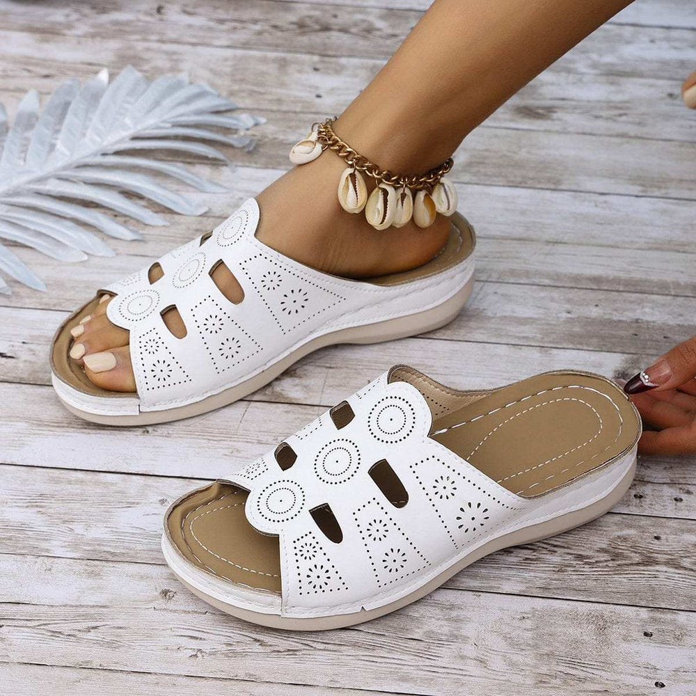 Open-Toe Cutout Sandals - Trendsi - Flyclothing LLC