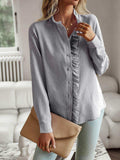 Ruffle Trim Long Sleeve Shirt - Trendsi - Flyclothing LLC
