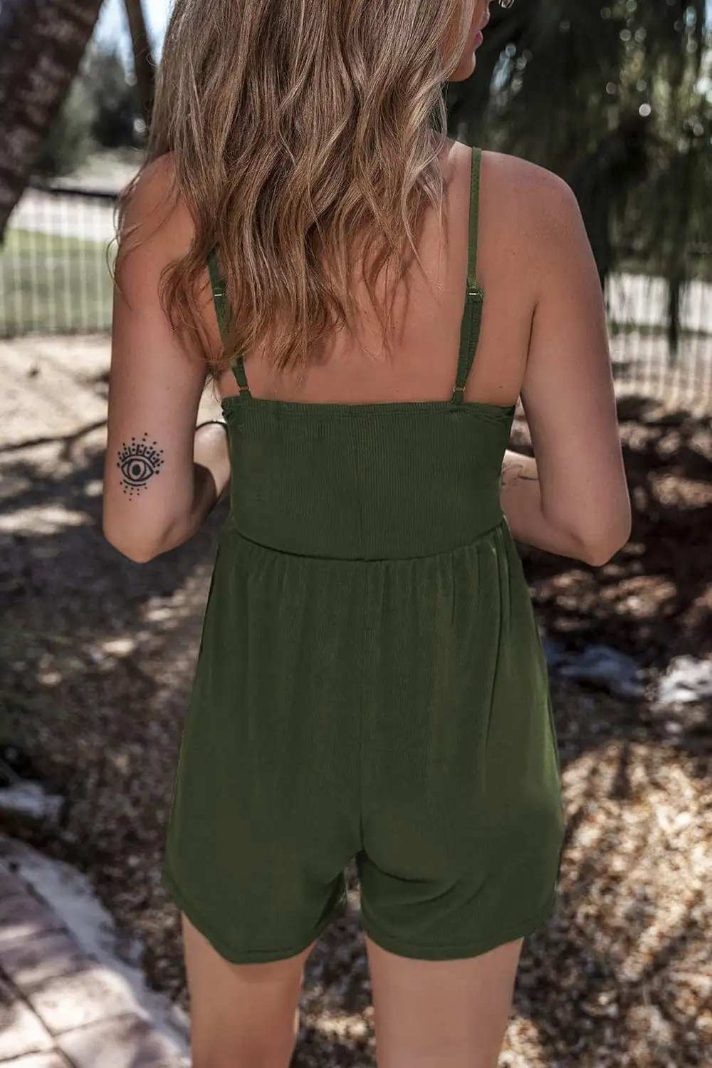 V-Neck Spaghetti Strap Romper - Trendsi - Flyclothing LLC