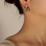 Copper Oil Drip Earrings - Trendsi - Flyclothing LLC