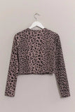 HYFVE Animal Print Snap Down Crop Cardigan - Trendsi - Flyclothing LLC
