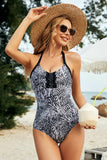 Printed Halter Neck One-Piece Swimwear - Trendsi - Flyclothing LLC