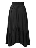 Smocked Waist Band Ruched Layered Skirt - Trendsi - Flyclothing LLC