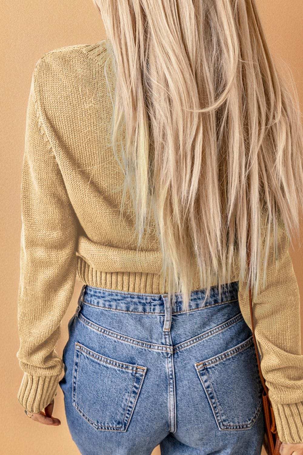 Cable-Knit Button Down V-Neck Cardigan - Trendsi - Flyclothing LLC