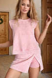 Mineral Wash Cotton Tank Top and Slit Skort Set - Trendsi - Flyclothing LLC