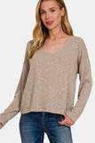 Zenana Dropped Shoulder Long Sleeve T-Shirt - Trendsi - Flyclothing LLC