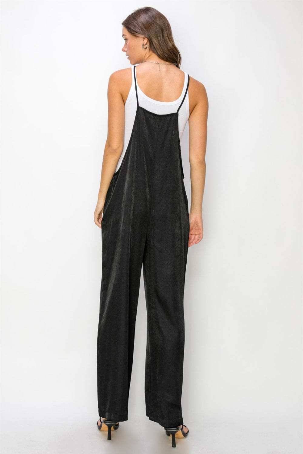 HYFVE Half Button Sleeveless Straight Jumpsuit - Trendsi - Flyclothing LLC