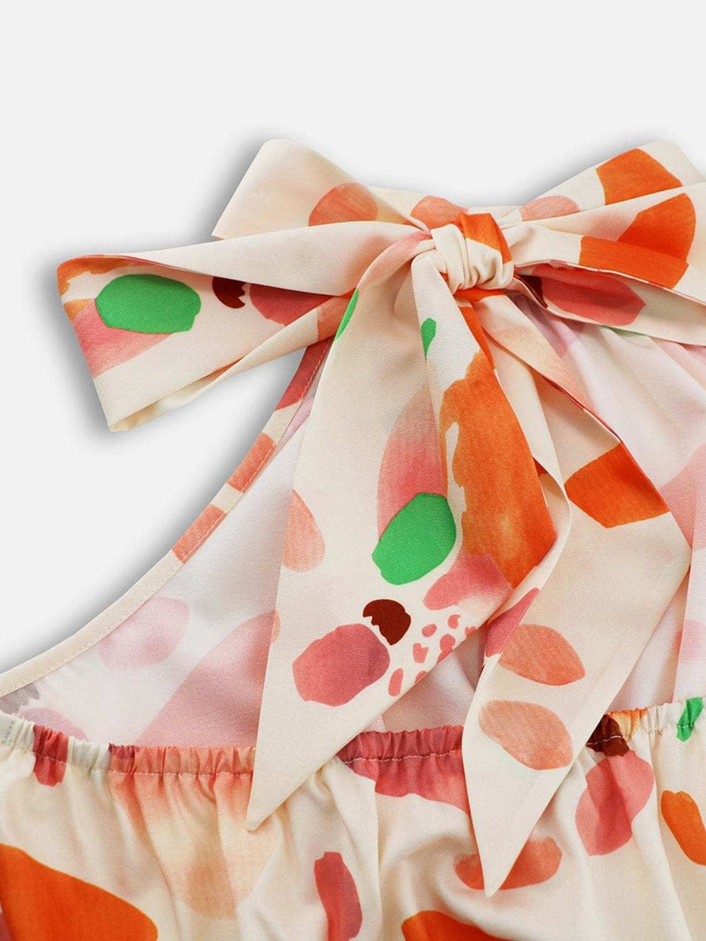 Ruched Printed Halter Neck Sleeveless Dress - Trendsi - Flyclothing LLC