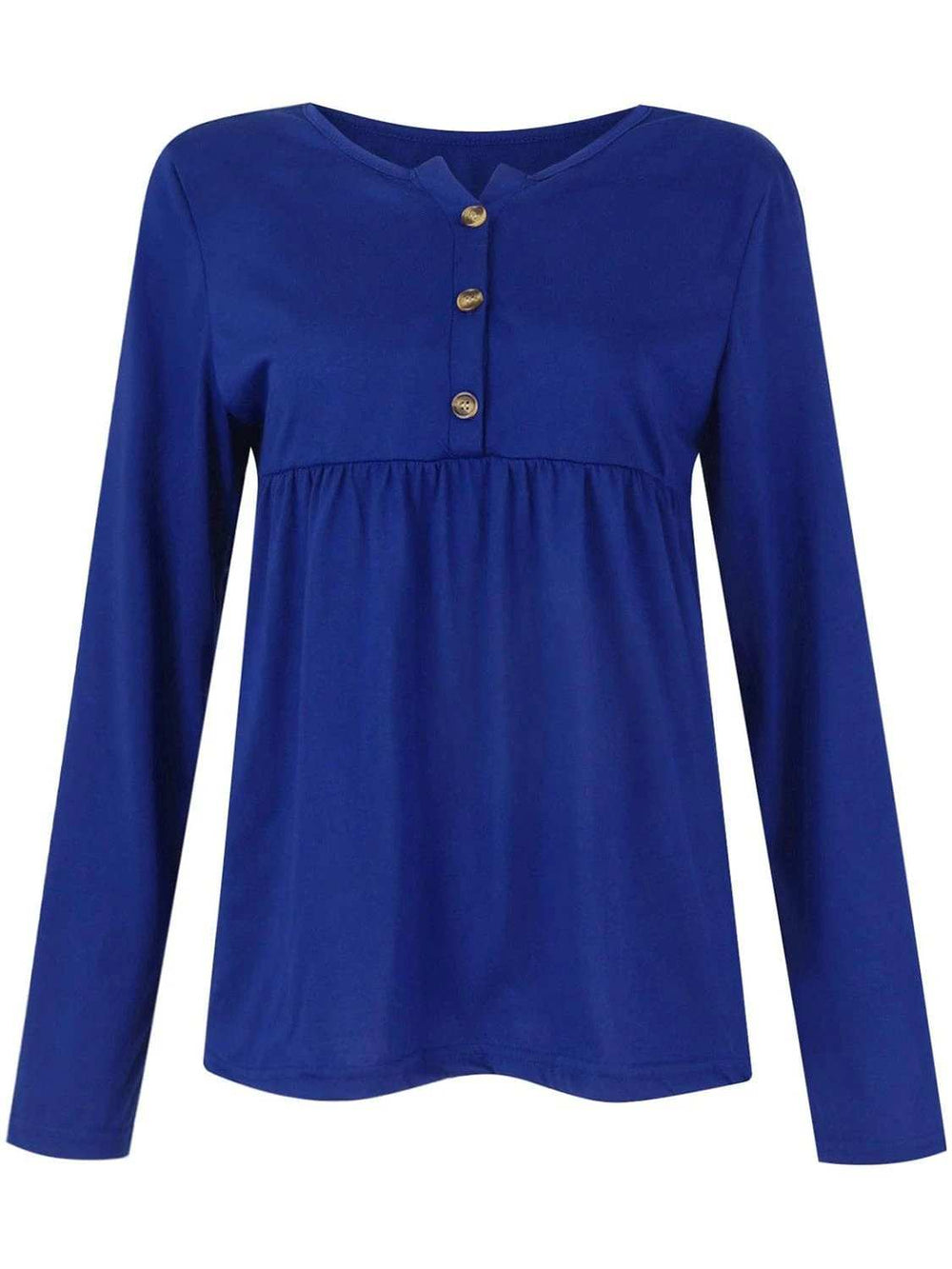 Half Button Long Sleeve T-Shirt - Trendsi - Flyclothing LLC