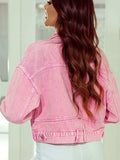 Studded Button Up Denim Jacket - Trendsi - Flyclothing LLC