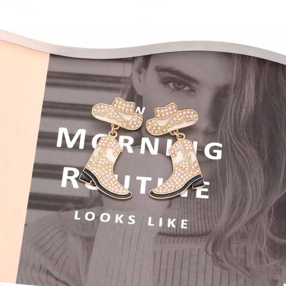 Cowboy Hat and Boot Dangle Earrings - Trendsi - Flyclothing LLC