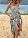 Tassel Printed Spaghetti Strap Dress - Trendsi - Flyclothing LLC