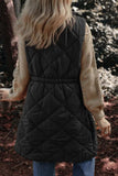 Pocketed Zipper and Button Vest Coat - Trendsi - Flyclothing LLC