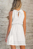 Lace Sleeveless Tied Waist Mini Dress - Trendsi - Flyclothing LLC