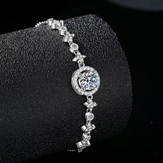 1 Carat Moissanite 925 Sterling Silver Minimalist Bracelet - Trendsi - Flyclothing LLC