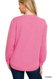 Zenana Full Size Raised Rib Round Neck Long Sleeve Top Plus Size - Trendsi - Flyclothing LLC
