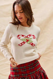 SO ME Christmas Candy Cone Cropped Sweater - Trendsi - Flyclothing LLC