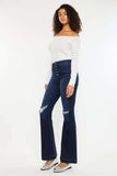 Kancan Button Fly High Rise Distressed Flare Jeans - Trendsi - Flyclothing LLC
