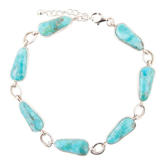 Biwa Blue Turquoise Sterling Silver Link Bracelet - Barse Jewelry - Flyclothing LLC